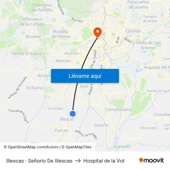 Illescas - Señorío De Illescas to Hospital de la Vot map