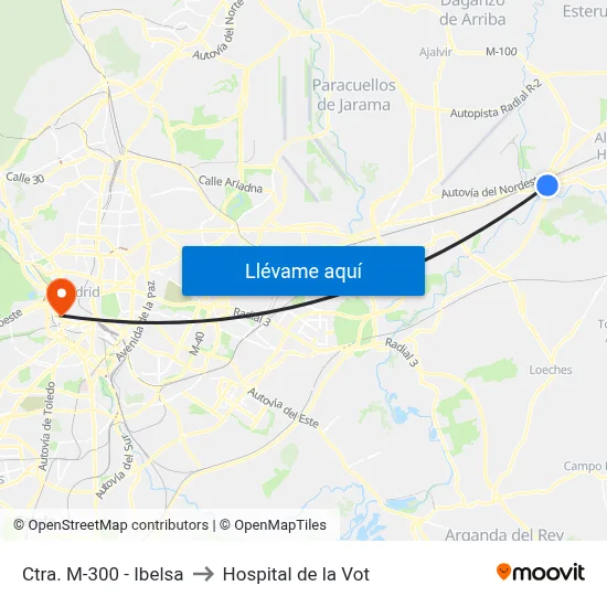 Ctra. M-300 - Ibelsa to Hospital de la Vot map