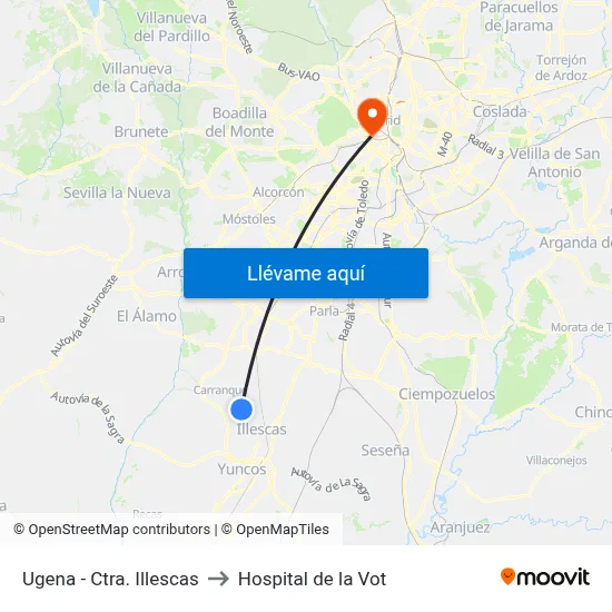 Ugena - Ctra. Illescas to Hospital de la Vot map