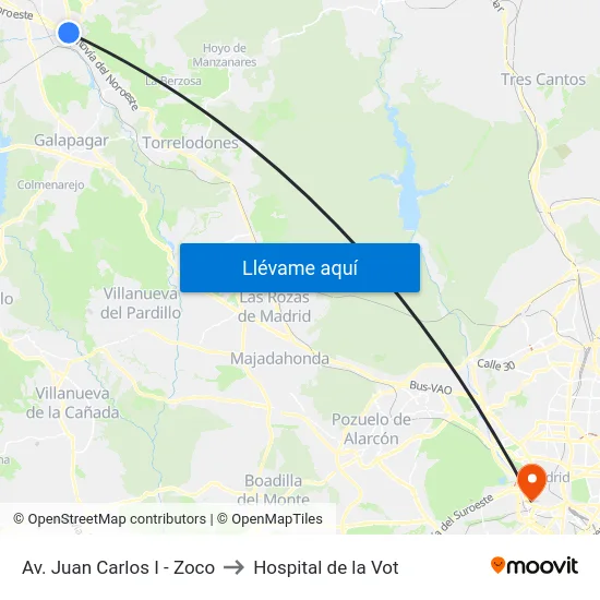 Av. Juan Carlos I - Zoco to Hospital de la Vot map