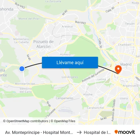 Av. Montepríncipe - Hospital Montepríncipe to Hospital de la Vot map