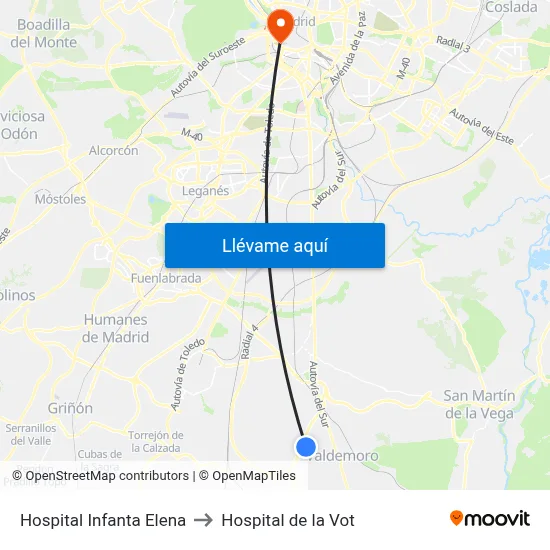 Hospital Infanta Elena to Hospital de la Vot map