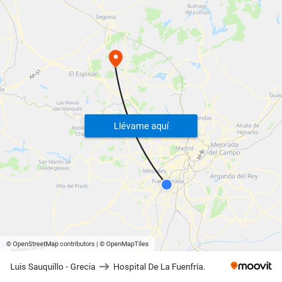 Luis Sauquillo - Grecia to Hospital De La Fuenfría. map