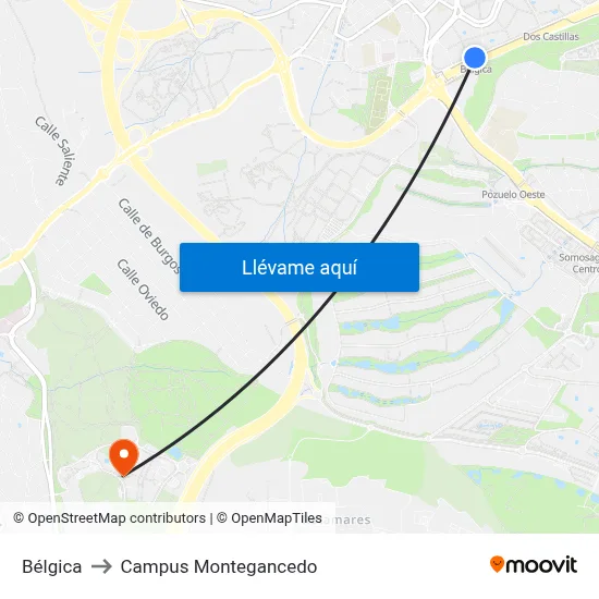 Bélgica to Campus Montegancedo map