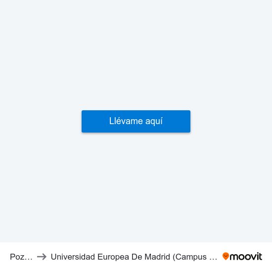 Pozuelo to Universidad Europea De Madrid (Campus De Alcobendas) map