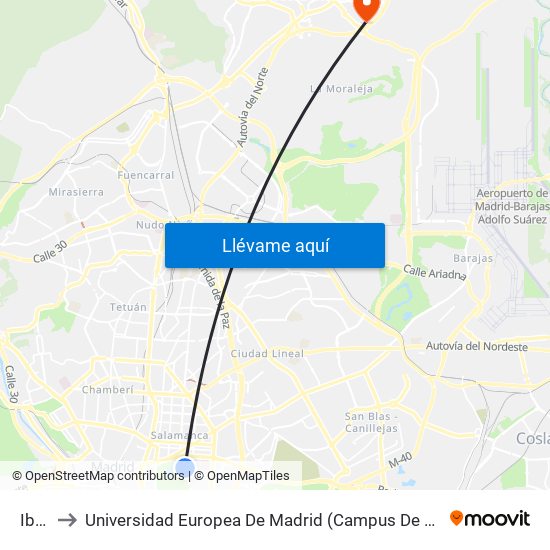 Ibiza to Universidad Europea De Madrid (Campus De Alcobendas) map