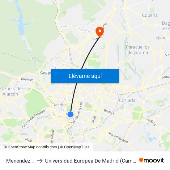Menéndez Pelayo to Universidad Europea De Madrid (Campus De Alcobendas) map