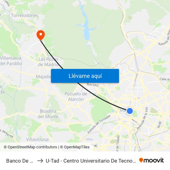 Banco De España to U-Tad - Centro Universitario De Tecnología Y Arte Digital map