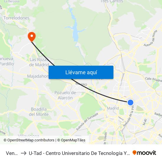 Ventas to U-Tad - Centro Universitario De Tecnología Y Arte Digital map