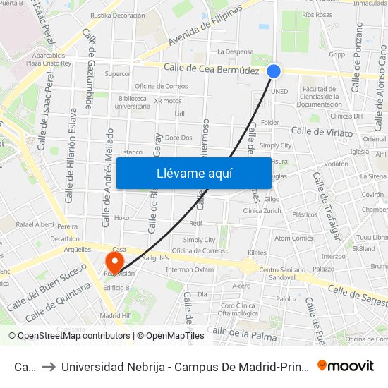 Canal to Universidad Nebrija - Campus De Madrid-Princesa - Edificio D map