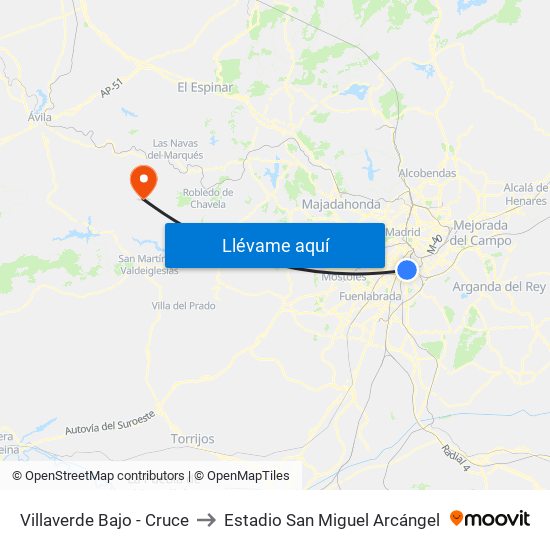 Villaverde Bajo - Cruce to Estadio San Miguel Arcángel map
