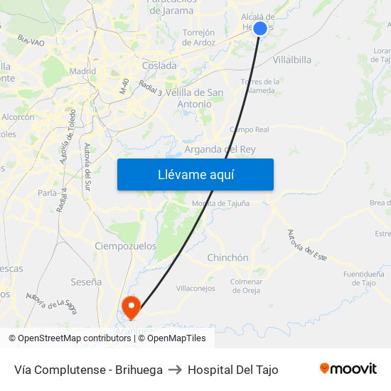 Vía Complutense - Brihuega to Hospital Del Tajo map