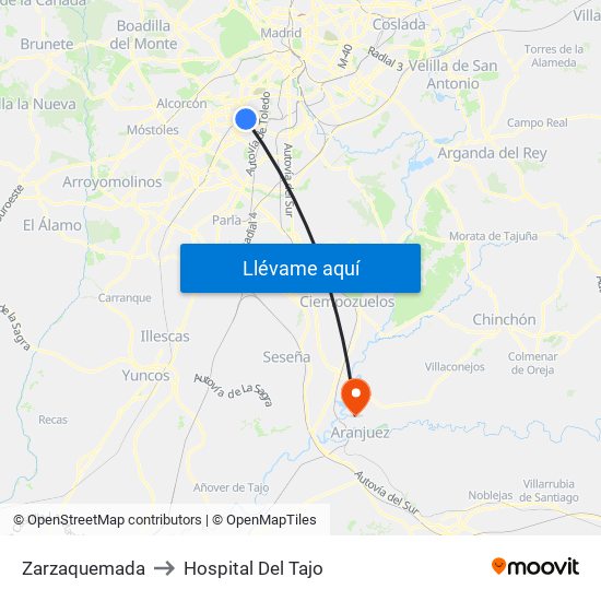 Zarzaquemada to Hospital Del Tajo map