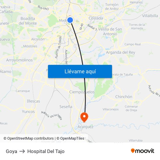 Goya to Hospital Del Tajo map