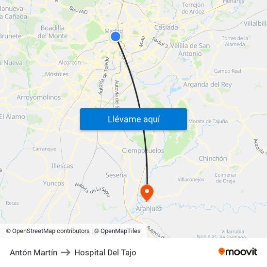 Antón Martín to Hospital Del Tajo map