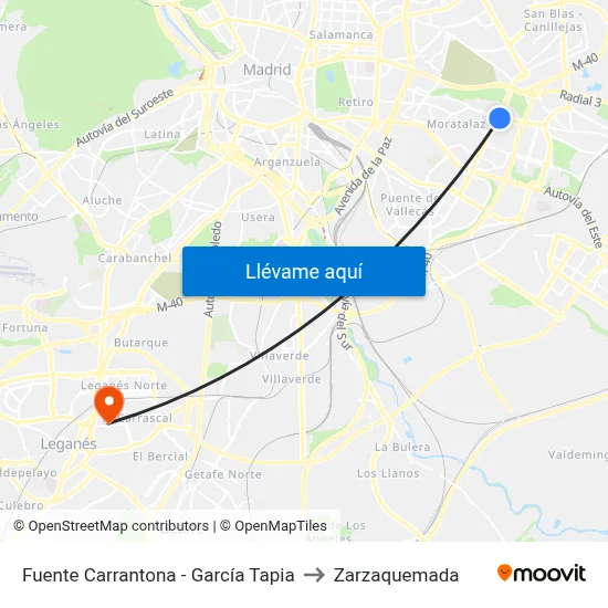 Fuente Carrantona - García Tapia to Zarzaquemada map