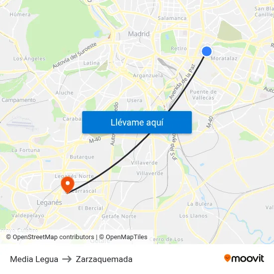 Media Legua to Zarzaquemada map