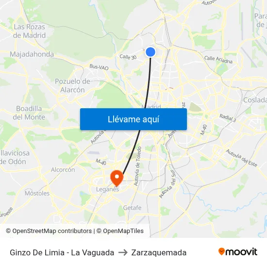 Ginzo De Limia - La Vaguada to Zarzaquemada map