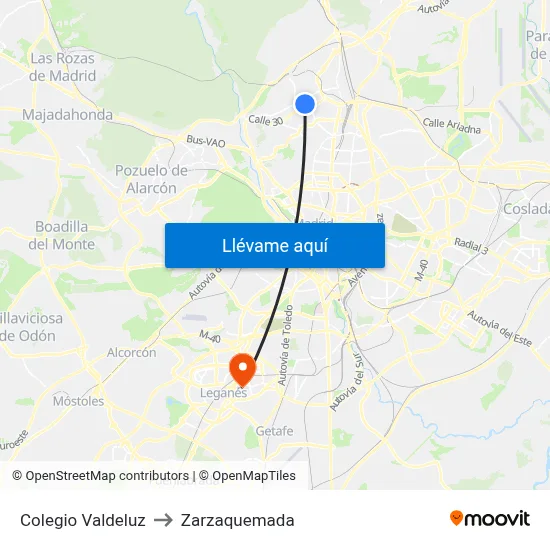 Colegio Valdeluz to Zarzaquemada map