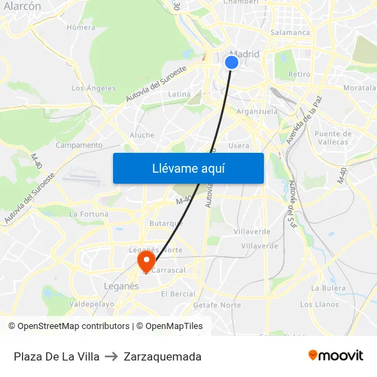 Plaza De La Villa to Zarzaquemada map
