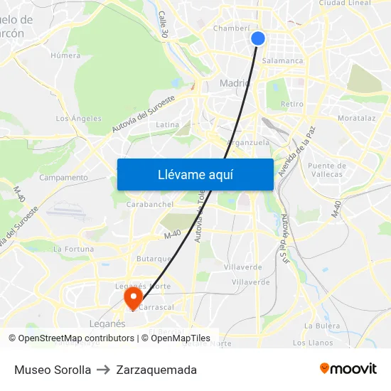 Museo Sorolla to Zarzaquemada map