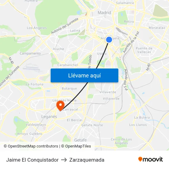 Jaime El Conquistador to Zarzaquemada map