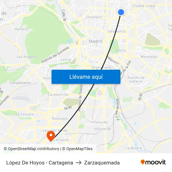 López De Hoyos - Cartagena to Zarzaquemada map