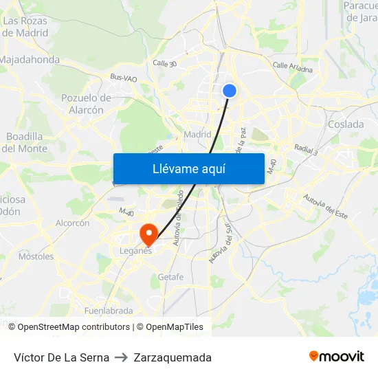 Víctor De La Serna to Zarzaquemada map