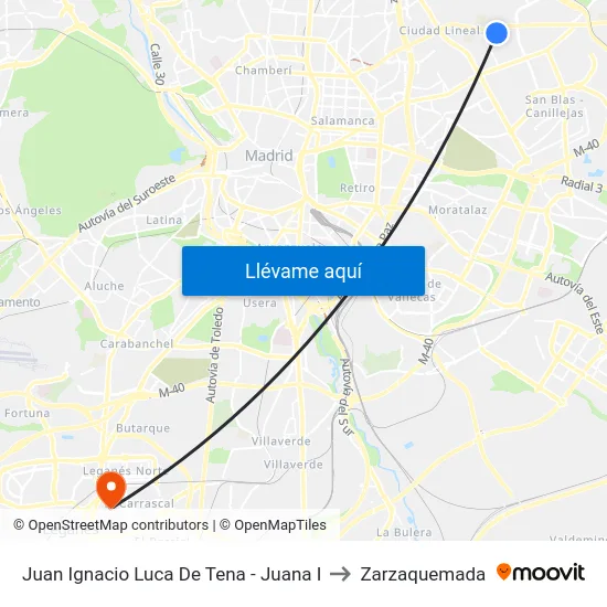 Juan Ignacio Luca De Tena - Juana I to Zarzaquemada map