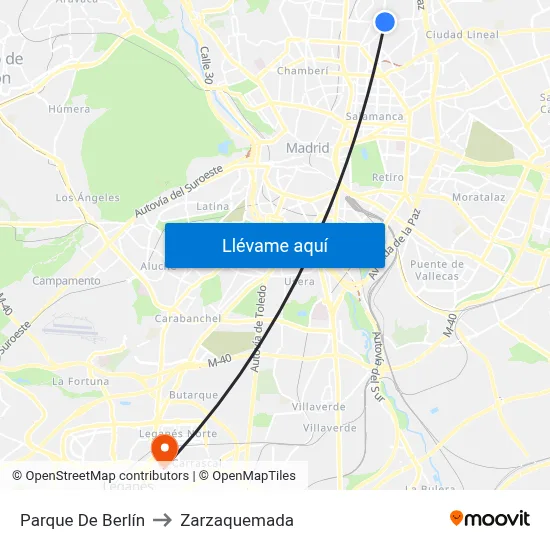 Parque De Berlín to Zarzaquemada map