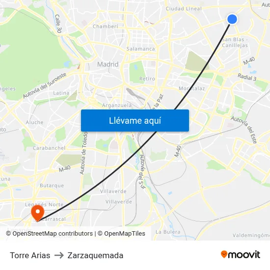 Torre Arias to Zarzaquemada map