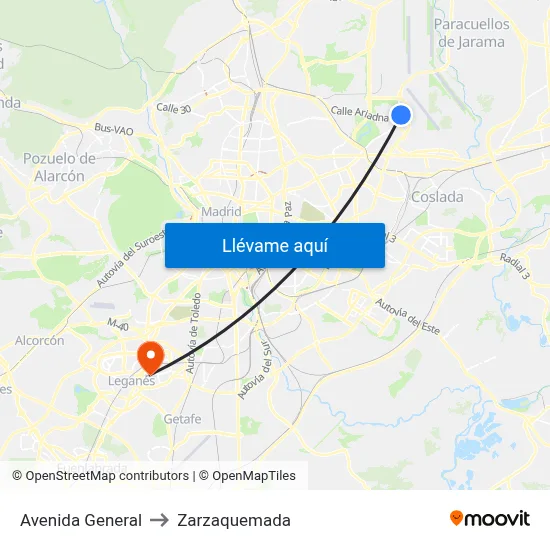Avenida General to Zarzaquemada map