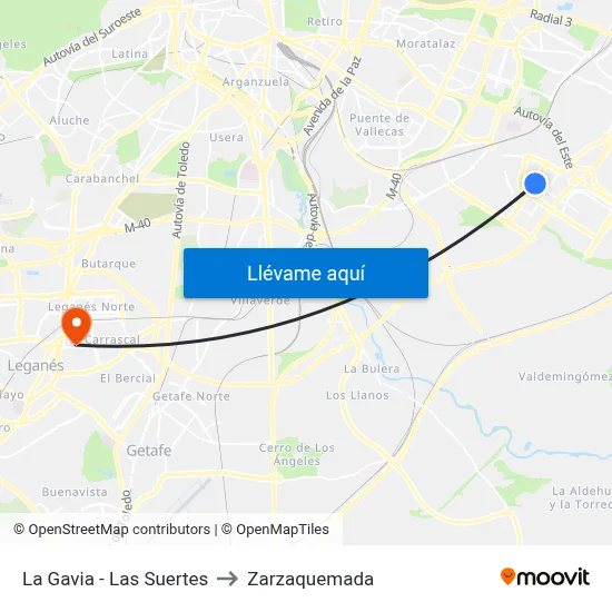 La Gavia - Las Suertes to Zarzaquemada map