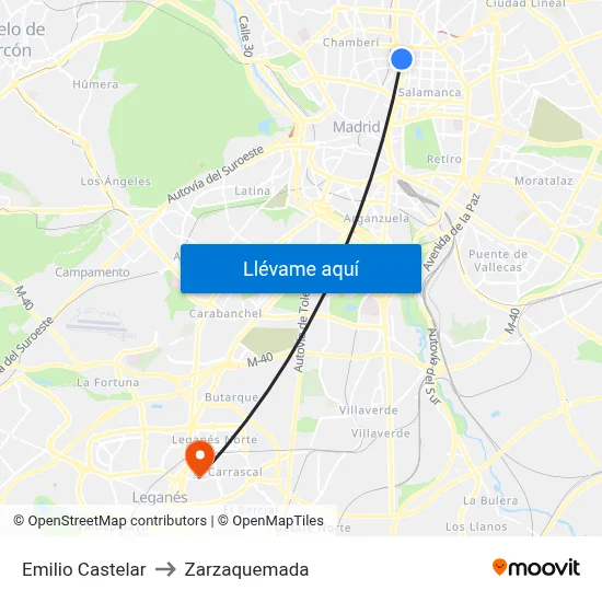 Emilio Castelar to Zarzaquemada map