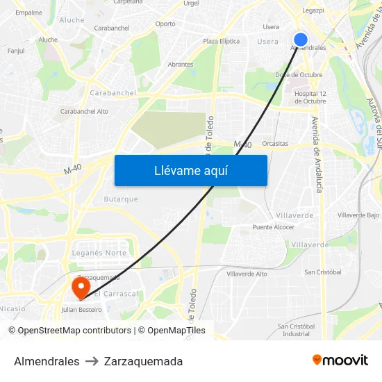Almendrales to Zarzaquemada map