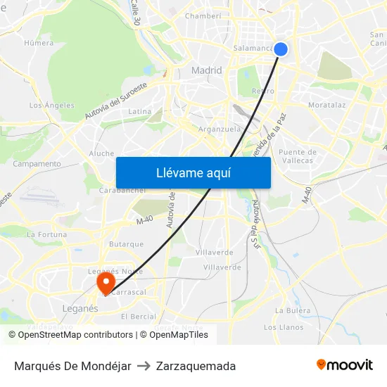 Marqués De Mondéjar to Zarzaquemada map