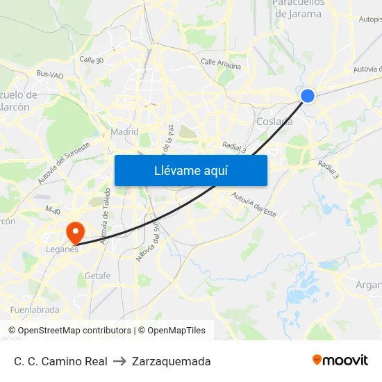 C. C. Camino Real to Zarzaquemada map