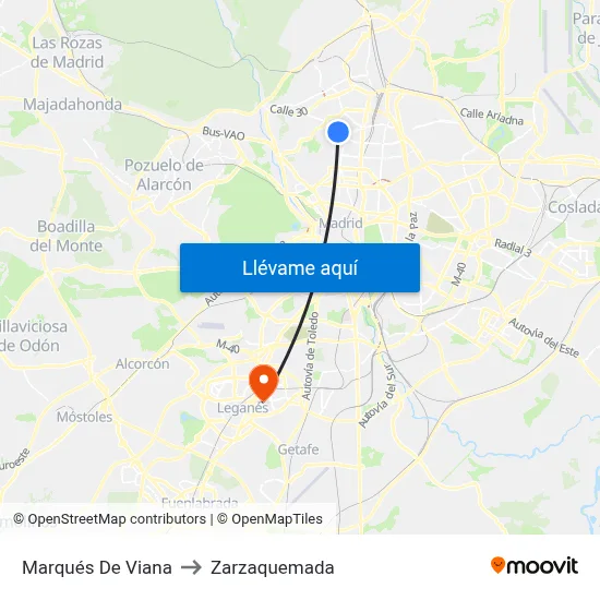 Marqués De Viana to Zarzaquemada map