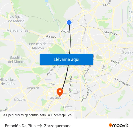 Estación De Pitis to Zarzaquemada map