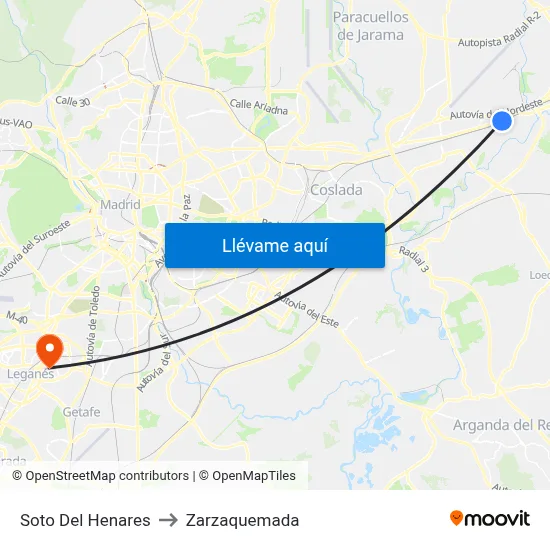 Soto Del Henares to Zarzaquemada map