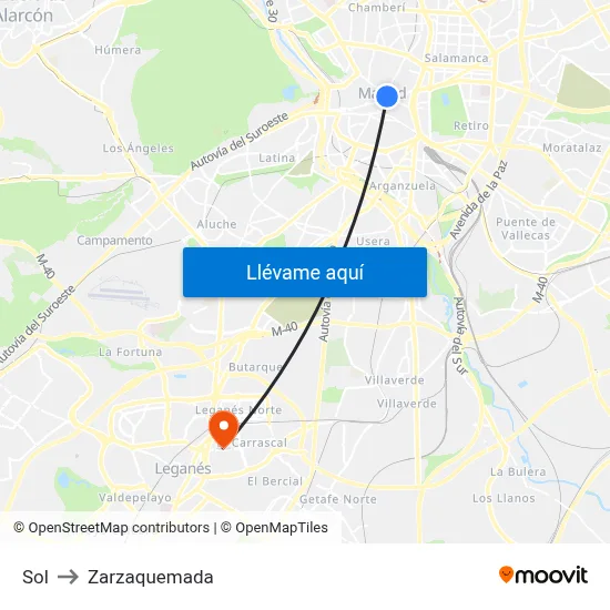 Sol to Zarzaquemada map