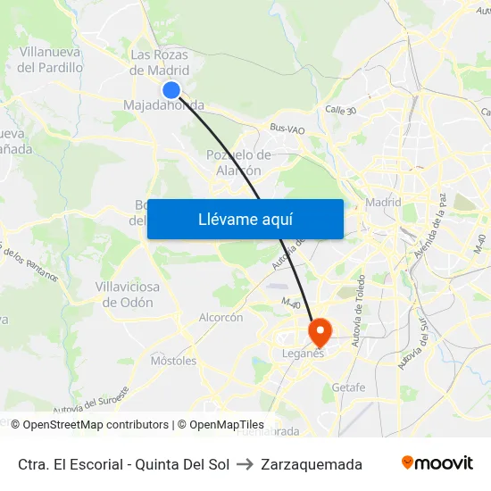 Ctra. El Escorial - Quinta Del Sol to Zarzaquemada map