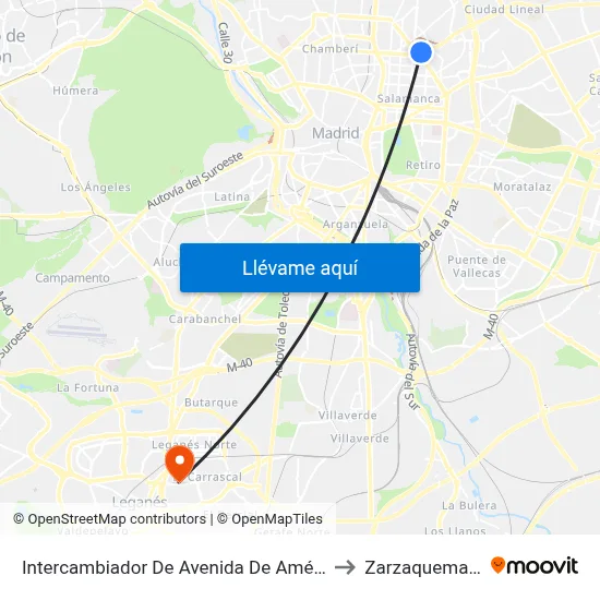 Intercambiador De Avenida De América to Zarzaquemada map