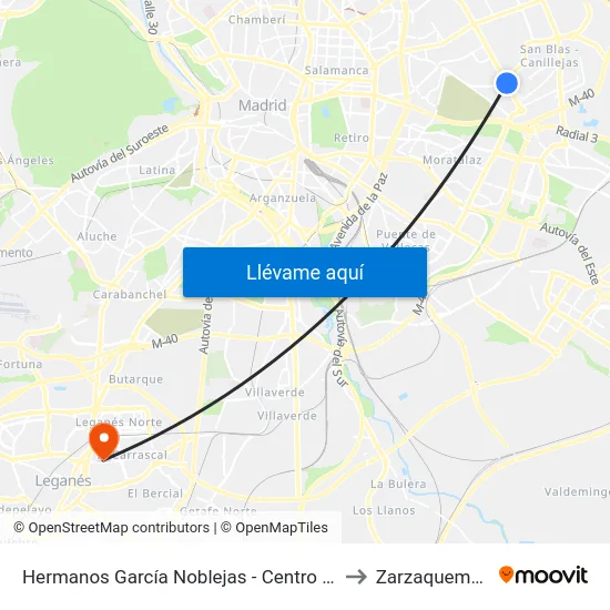 Hermanos García Noblejas - Centro Salud to Zarzaquemada map