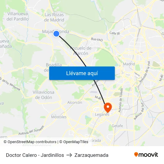 Doctor Calero - Jardinillos to Zarzaquemada map