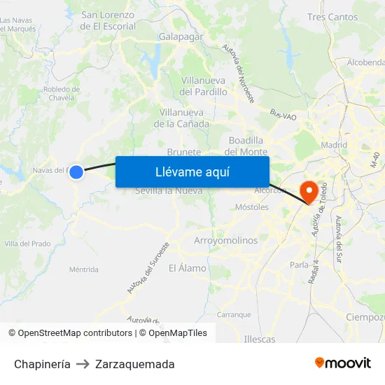 Chapinería to Zarzaquemada map
