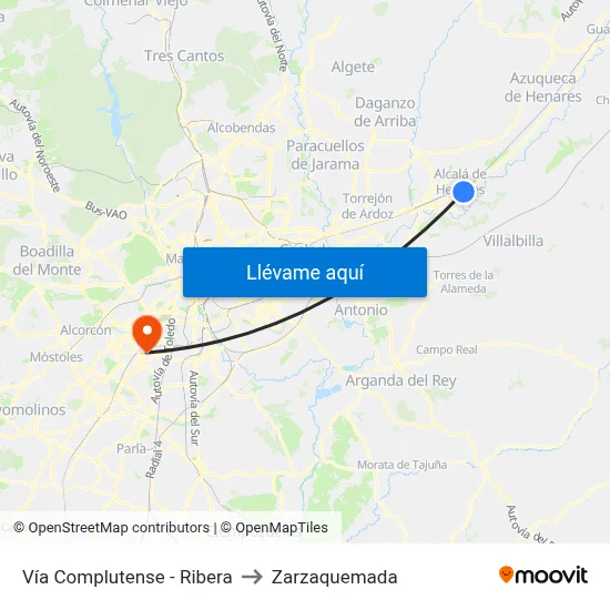 Vía Complutense - Ribera to Zarzaquemada map