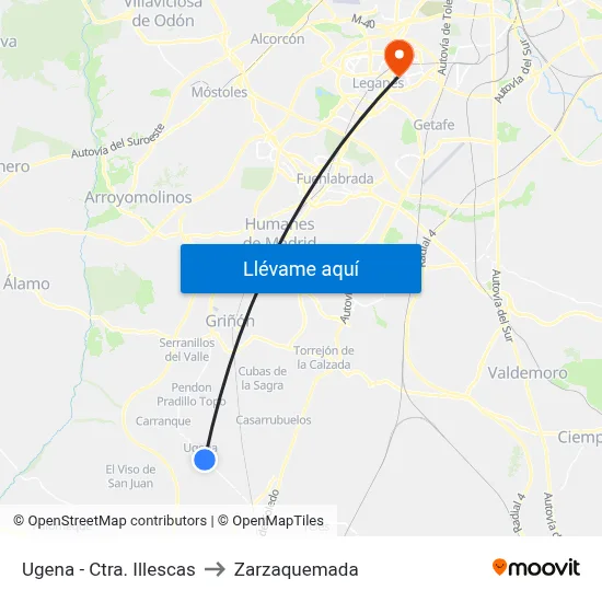Ugena - Ctra. Illescas to Zarzaquemada map