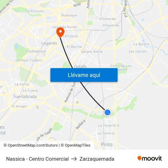 Nassica - Centro Comercial to Zarzaquemada map