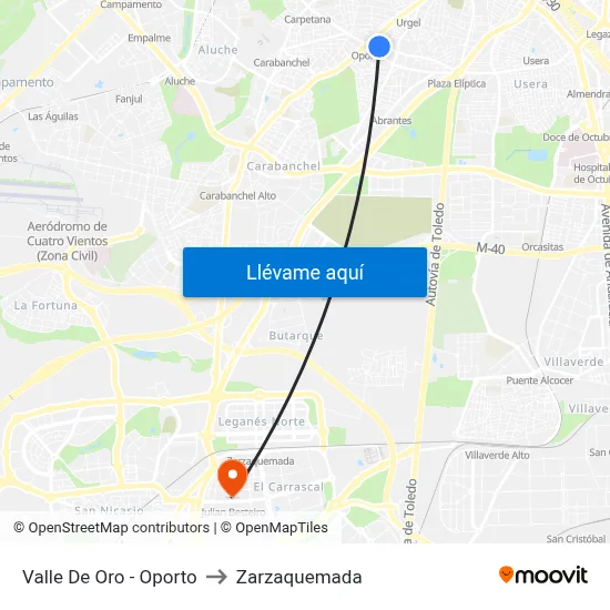 Valle De Oro - Oporto to Zarzaquemada map